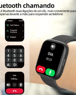 SmartWatch, relogio smartwatch com Ecrã tátil e Alexa, à prova d’água IP68, relogio smartwatch feminino e masculino, com modo esportivo e recebimento de notificações (azul)