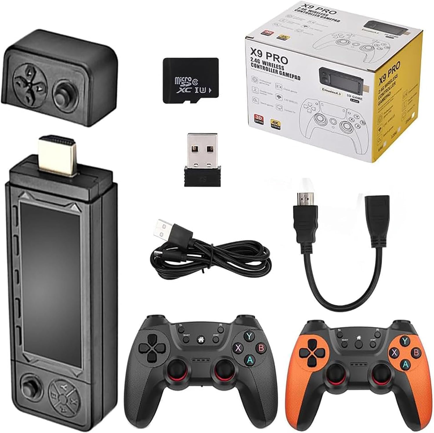 2025 X9 Ultra Game Stick 4k, novo X9 Pro 4k Game Stick, controle branco, console de jogos sem fio, X9 Ultra Stick, console de jogos (256G 60000+Jogos)