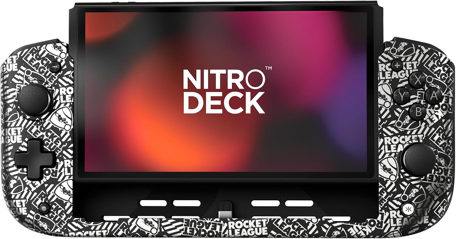 CRKD Nitro Deck – Professional Handheld Controller Deck with Zero Stick Drift for Nintendo Switch and Switch OLED (Rocket League Silver Edition)