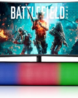 Caixa Caixinha de Som Gamer Bluetooth Pc Soundbar Gamer Led Rgb Para Computador Tv Notebook Gamer Usb Auxiliar P2 Luz de Led Sincronizada
