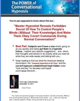 Power Of Conversational Hypnosis Crash Course and 20+ Products