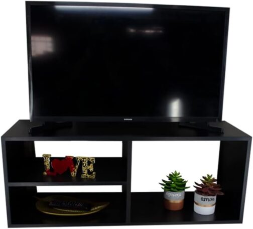 Rack Suspenso Mdf Para Tv Dvd Video Game Nicho Painel 90cm (Preto) - Imagem 5