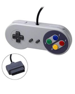 Kit Com 2 Controle Joystick Com Fio Para Super Nintendo Snes