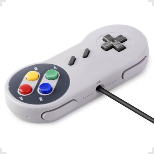 Kit Com 2 Controle Joystick Com Fio Para Super Nintendo Snes - Imagem 3