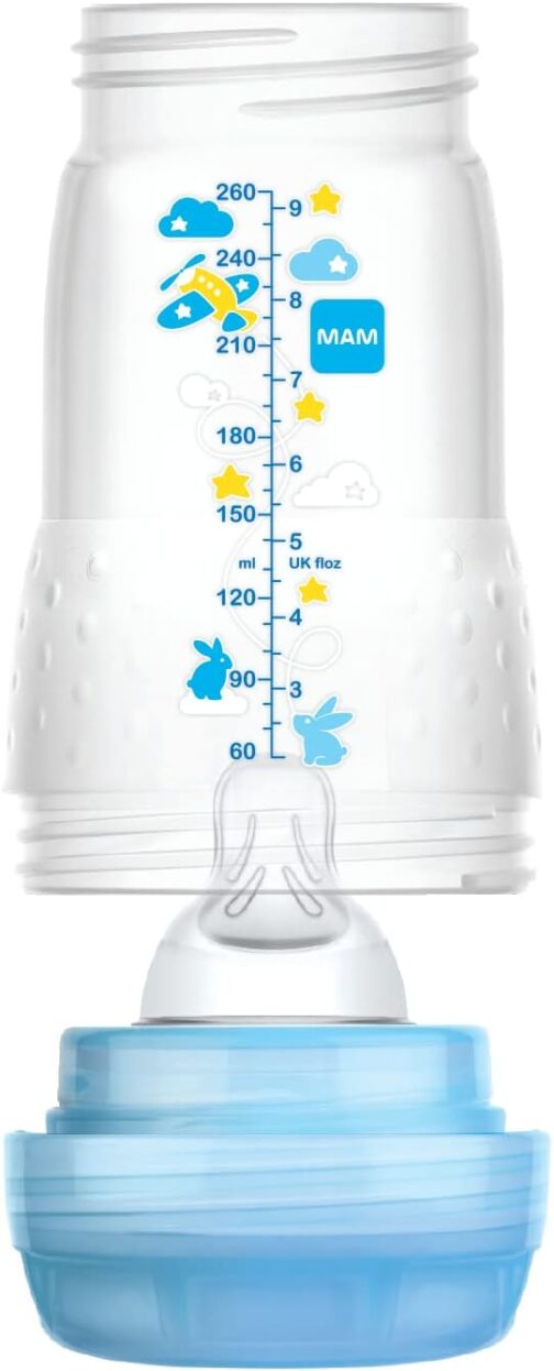 MAM Baby Kit 2 Mamadeiras Easy Start Starter Set Anticólica e Menos Bolhas de Ar, para Crianças 0+ Meses Autoesterilizável e com Bico de Silicone Skinsoft, Rosa - Imagem 2