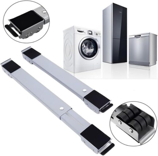 Suporte móvel com rodinhas, ideal para geladeiras, máquinas de lavar, móveis e eletrodomésticos domésticos, com Regulagem de Altura e Freios Premium - Imagem 8