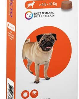 Bravecto® Cães 250mg – Antipulgas e Carrapatos – Cães de 4,5 a 10kg – 1 Comp. Mastigável – MSD Saúde Animal