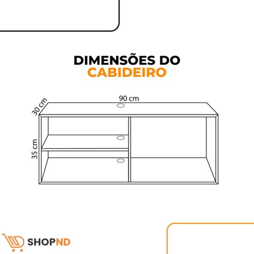 Rack Suspenso Mdf Para Tv Dvd Video Game Nicho Painel 90cm (Preto) - Imagem 2