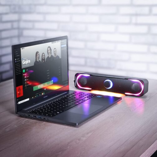Knup Caixa De Som Gamer Pc Tv Notebook Com Led Rgb P2 Usb Potente, preto, KP-RO803 - Imagem 2