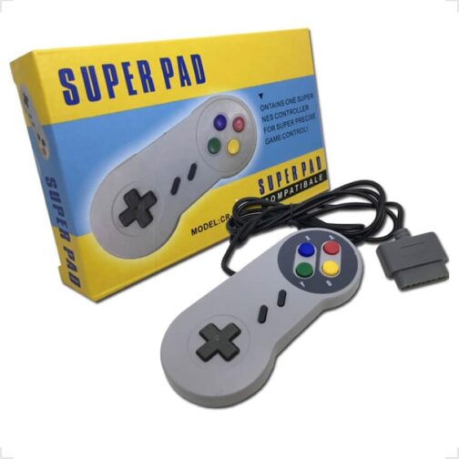 Kit Com 2 Controle Joystick Com Fio Para Super Nintendo Snes - Imagem 9