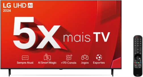 Smart TV 4K 65" LG UHD 65UT9050 Processador α5 Ger7 AI Design Super Slim Alexa/Chromecast integrado webOS 24 Controle Smart Magic - Imagem 2