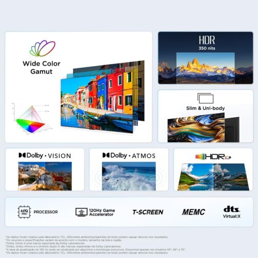 TCL LED SMART TV 75” P755 4K UHD GOOGLE TV - Imagem 4