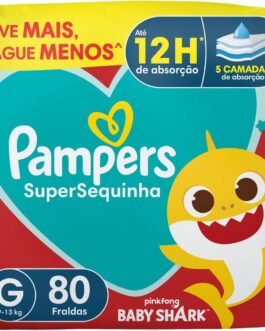 Fralda descartável Pampers Supersequinha, Tamanho G 80 Unidades