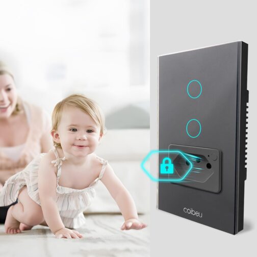 Interruptor Inteligente WiFi com Tomada, Interruptor Smart Sem Fio Doméstico Multifuncional, Controle Remoto de Eletrodomésticos Por Celulares, Preto, 2 Botao, com neutro - Imagem 5