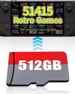 512G Game Card Retro Gaming Console with built in 51,415 Games, Emulator Console 62 Emulators Preloaded Game Console Gaming System Compatible with SteamDeck/Win600/Windows8.1/10/11 Retro Gamer Gift