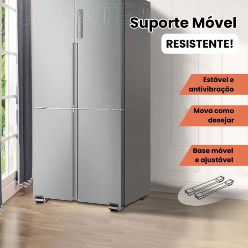 Suporte com Rodinhas e Base Móvel Ajustável para Eletrodomésticos Pesados Fogão, Geladeira, Máquina de Lavar, Secadoras até 200kg, com Trava, Resistente e Reforçado, 24 Rodinhas - Imagem 6
