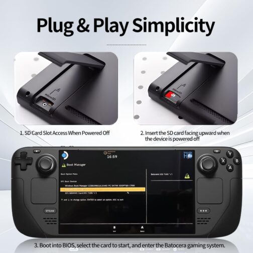 512G Game Card Retro Gaming Console with built in 51,415 Games, Emulator Console 62 Emulators Preloaded Game Console Gaming System Compatible with SteamDeck/Win600/Windows8.1/10/11 Retro Gamer Gift - Imagem 6