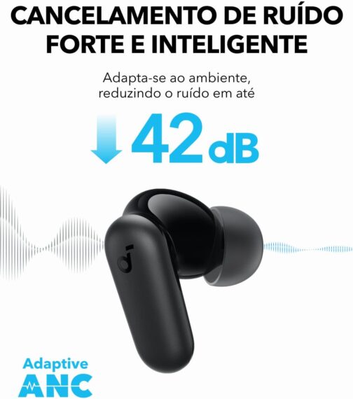 soundcore P30i by Anker, Fones de Ouvido com Cancelamento de Ruído, Graves Poderosos, 45H de Reprodução, Estojo 2-em-1 com Suporte para Celular, IP54, Bluetooth 5.4, Fones Sem Fio - Imagem 3