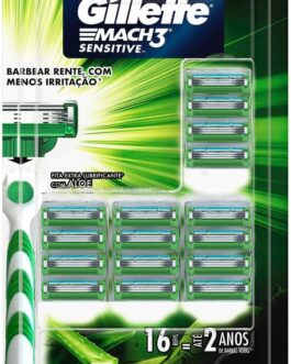 Carga para Aparelho de Barbear Gillette Mach3 Sensitive 16 unidades