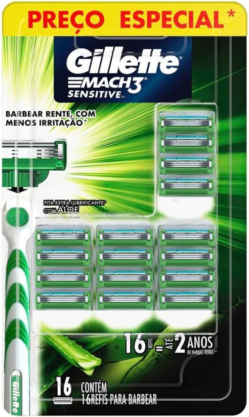 Carga para Aparelho de Barbear Gillette Mach3 Sensitive 16 unidades - Imagem 2