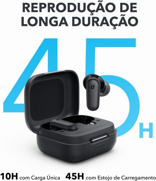 soundcore P30i by Anker, Fones de Ouvido com Cancelamento de Ruído, Graves Poderosos, 45H de Reprodução, Estojo 2-em-1 com Suporte para Celular, IP54, Bluetooth 5.4, Fones Sem Fio - Imagem 5