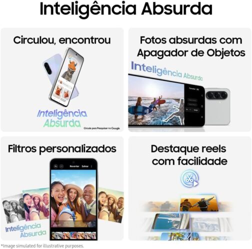 Smartphone Samsung Galaxy A56 5G 256GB, 8GB RAM, Câmera 50MP, IP67, Super AMOLED 6.7", Recursos AI, Cinza - Imagem 2