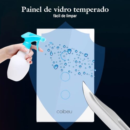 Interruptor Inteligente WiFi, Interruptor Smart Sem Fio Doméstico Multifuncional, Controle Remoto de Eletrodomésticos Por Celulares, Controle Por Voz, Branco, 3 Botao, sem neutro - Imagem 4
