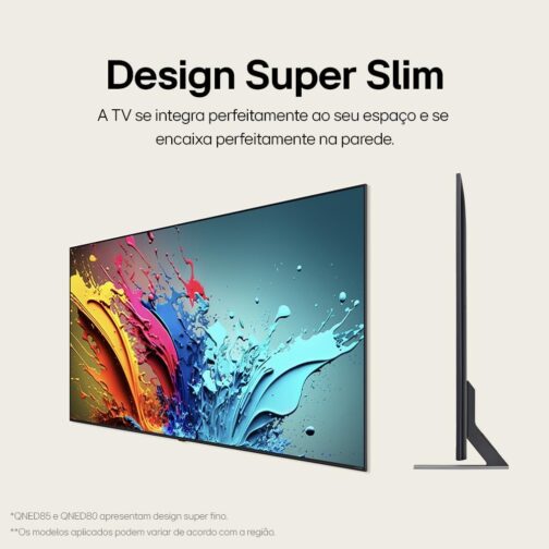 Smart TV 4K 50" LG QNED 50QNED85T Processador α8 AI Painel 120Hz Local Dimming Design Super Slim FreeSync webOS 24 - Imagem 4
