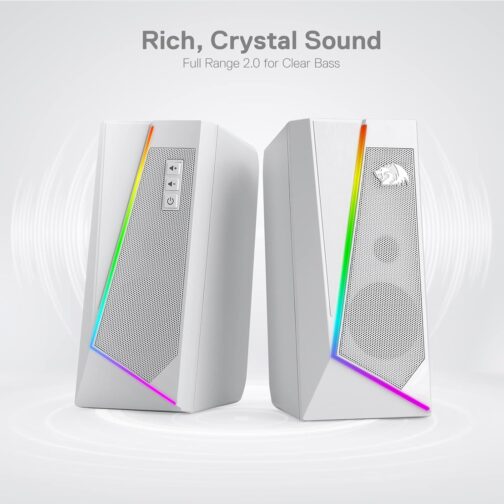 Caixa de Som Gamer Redragon Anvil RGB Branco - GS520W - Imagem 3