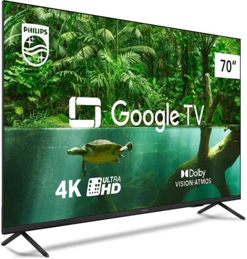 Smart TV Philips 70" 4K 70PUG7408/78, Google TV, Comando de Voz, Dolby Vision/Atmos, VRR/ALLM, Bluetooth - Imagem 3