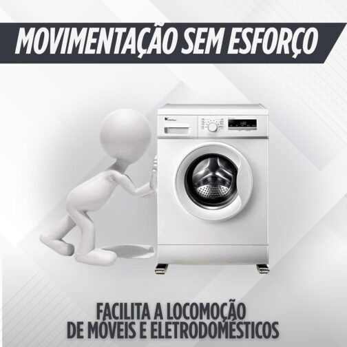 Suporte com Rodinhas para Eletrodomésticos – Base Ajustável para Geladeira, Máquina de Lavar, Freezer e Móveis Premium - Imagem 3