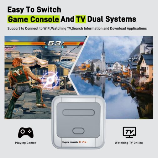 Super Console X Pro Retro Game Console with 117000+ Games,TV & Game System in 1 Video Game Console, 4K TV HD/AV Output,Compatible with 63+ Emulators,with 2 Wireless Controllers - Imagem 4
