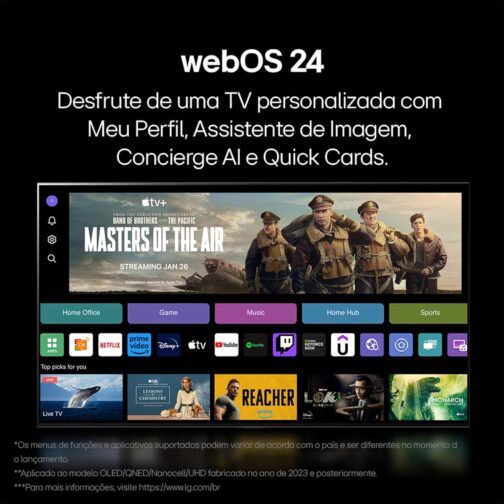 Smart TV 4K 65" LG UHD 65UT9050 Processador α5 Ger7 AI Design Super Slim Alexa/Chromecast integrado webOS 24 Controle Smart Magic - Imagem 7