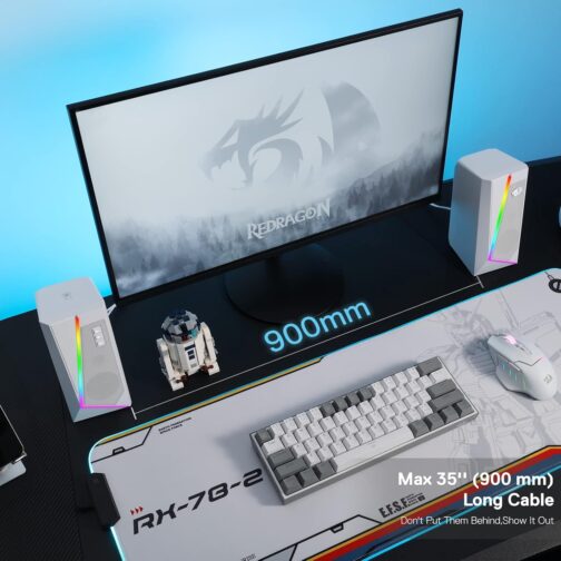 Caixa de Som Gamer Redragon Anvil RGB Branco - GS520W - Imagem 7