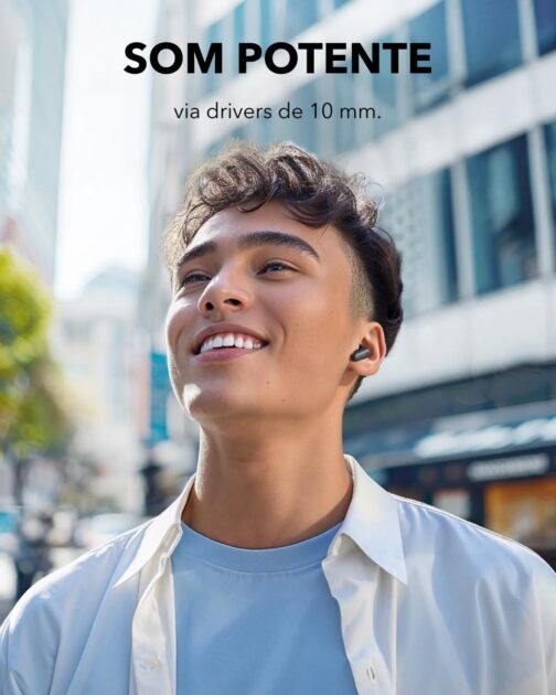 soundcore P30i by Anker, Fones de Ouvido com Cancelamento de Ruído, Graves Poderosos, 45H de Reprodução, Estojo 2-em-1 com Suporte para Celular, IP54, Bluetooth 5.4, Fones Sem Fio - Imagem 4