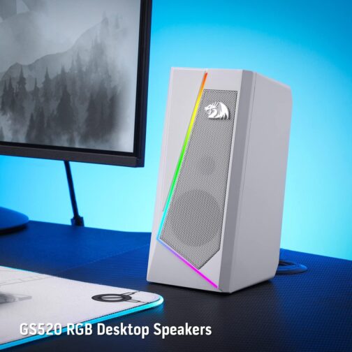 Caixa de Som Gamer Redragon Anvil RGB Branco - GS520W - Imagem 8