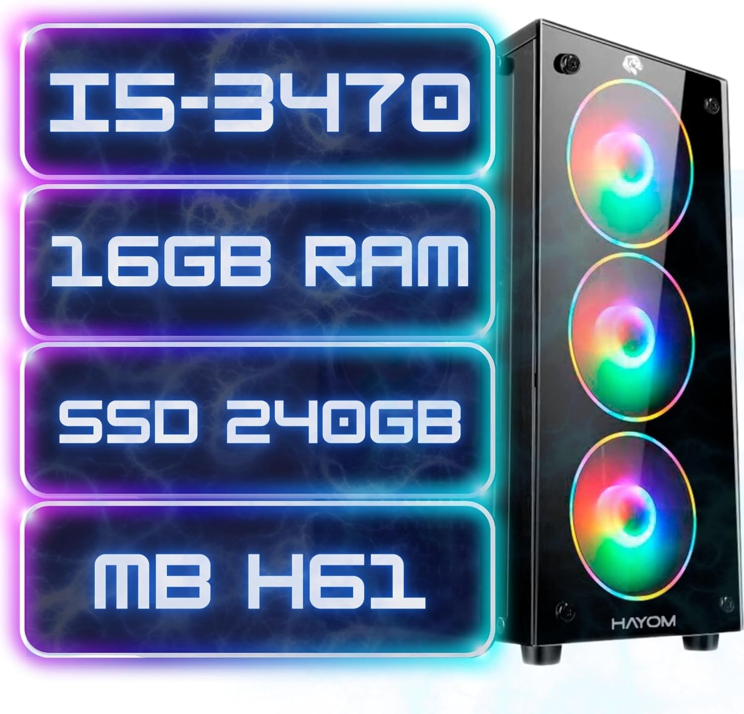 PC CPU GAMER COMPLETO INTEL I5 SSD 240GB MEMORIA RAM 16GB DDR3 1600MHZ GIGALAN WIFI GABINETE GAMER FONTE