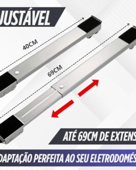 Suporte com Rodinhas para Eletrodomésticos – Base Ajustável para Geladeira, Máquina de Lavar, Freezer e Móveis Premium