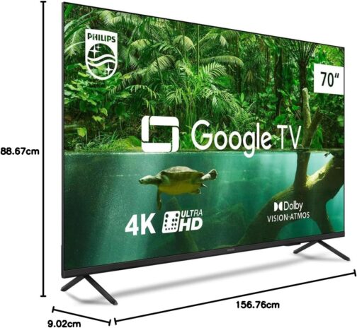 Smart TV Philips 70" 4K 70PUG7408/78, Google TV, Comando de Voz, Dolby Vision/Atmos, VRR/ALLM, Bluetooth - Imagem 10