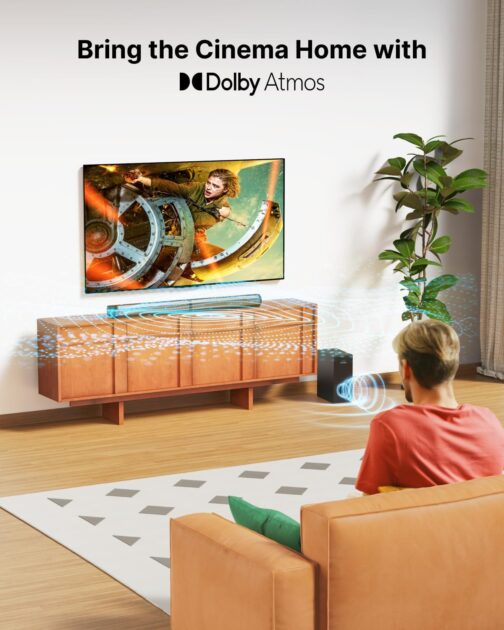 ULTIMEA Apollo S60 Barra de Som 4.1 Dolby Atmos para Smart TV, Bluetooth 5.3, 280W, 3 EQ Modes, Subwoofer, HDMI eARC, Preto/Bahama P - Imagem 2