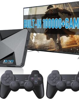 Super Console X2 Pro Retro Game Console Pre-Built-in 100000+Games, Retro Game Console with 65+ emulators,EmuELEC 4.5/Android 9.0，4K UHD Display