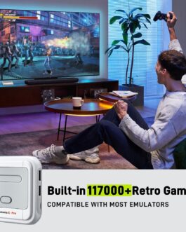 Super Console X Pro Retro Game Console with 117000+ Games,TV & Game System in 1 Video Game Console, 4K TV HD/AV Output,Compatible with 63+ Emulators,with 2 Wireless Controllers