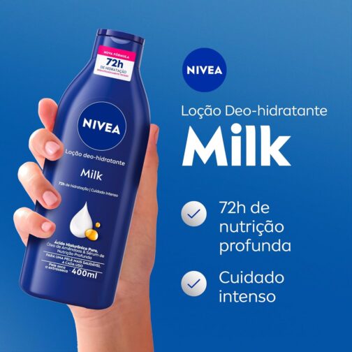 NIVEA Kit Loção Hidratante Milk Pele Seca a Extrasseca 400ml (2 unidades) - Imagem 2