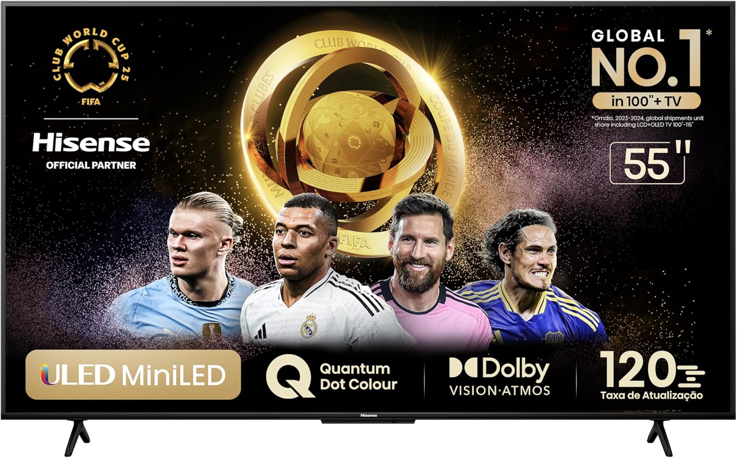 Hisense Smart TV UHD 4K Mini LED 55″ Polegadas 55U6N Google TV, Processador com AI, HDR10+, Dolby Atmos, Sports Mode, Game Mode Plus e Compatível com Alexa