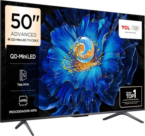 TCL 4K QD-Mini LED TV 50“ C6KS GOOGLE TV DOLBY VISION E DOLBY ATMOS - Imagem 2