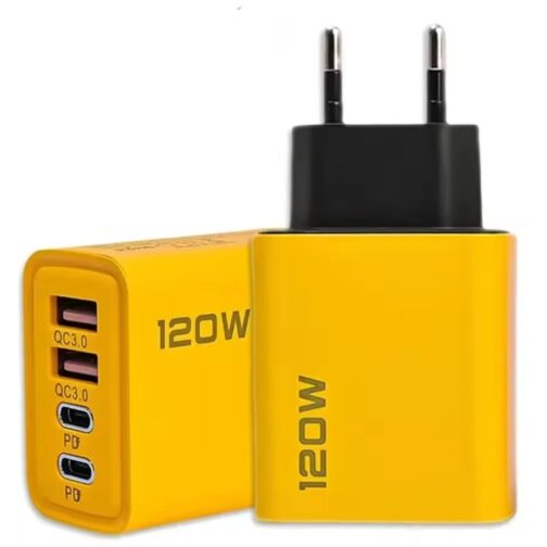Carregador 120w Yellow USBA e USBC Ultra Rapido