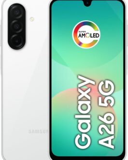Samsung Celular Galaxy A26 5G 256GB, 8GB RAM, Câmera de 50MP, IP67, Tela Super AMOLED 6.7″, NFC (Branco)