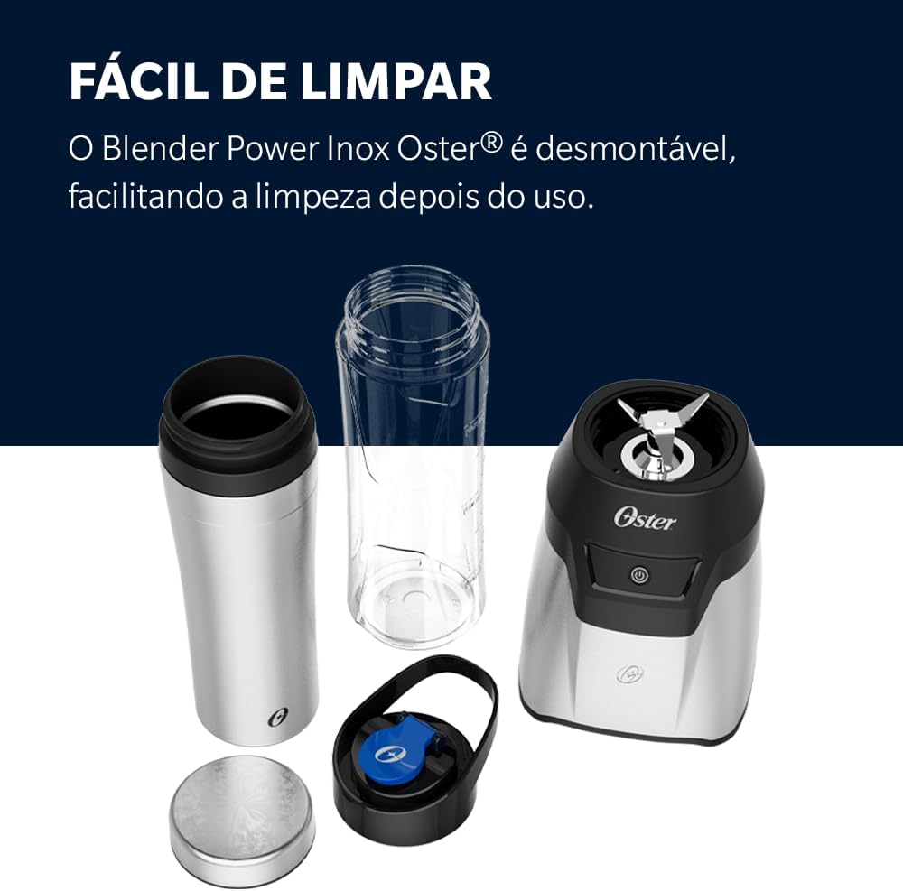 Blender Power Inox Oster com 2 Jarras To Go - 220V - Imagem 2