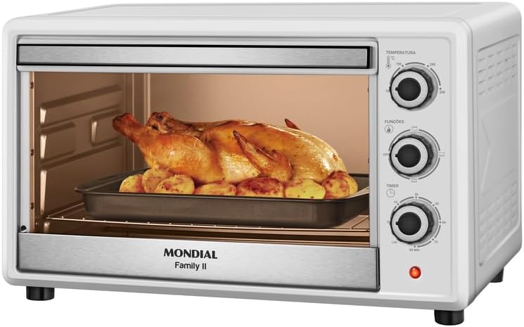 Forno Elétrico 42L Family II, Mondial, Branco/Inox, 1600W, 127V – FRN-42-W