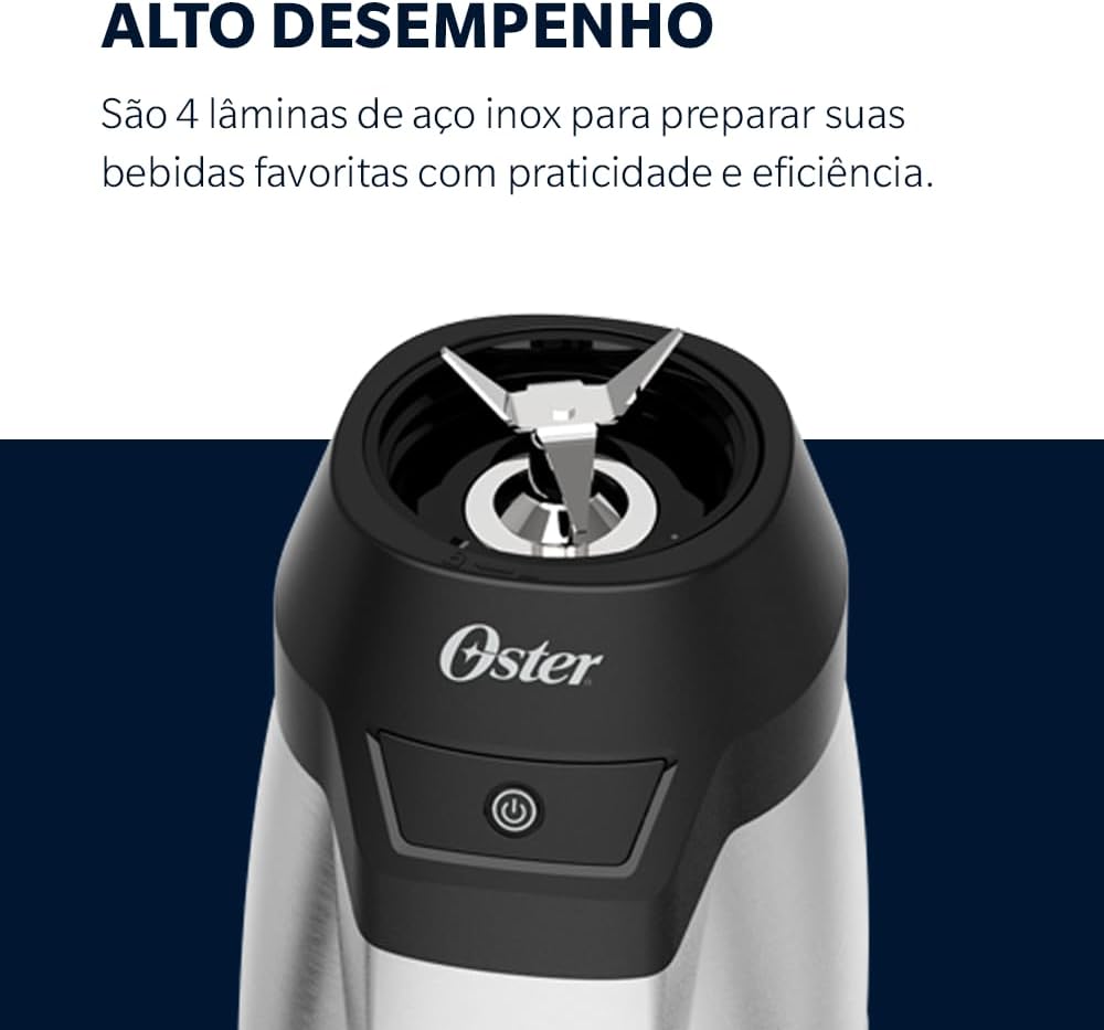 Blender Power Inox Oster com 2 Jarras To Go - 220V - Imagem 7